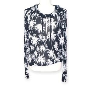 Black and White Palm Trees Long Sleeve